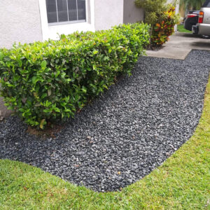 Grey granite landscaping stone used for pathways and garden beds